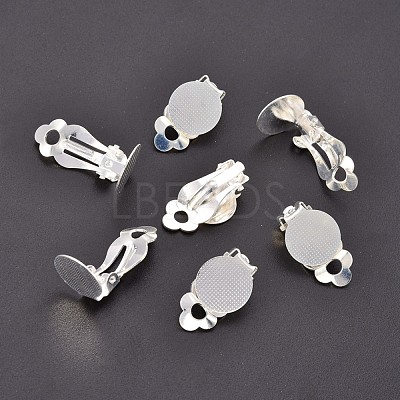 Brass Blank Base Clip-on Earring Cabochon Setting KK-M019-03S-1