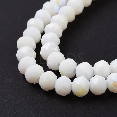 Electroplate Opaque Solid Color Glass Beads Strands EGLA-A034-P1mm-L17-1