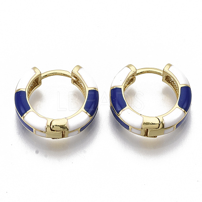 Brass Huggie Hoop Earrings EJEW-S209-06B-1