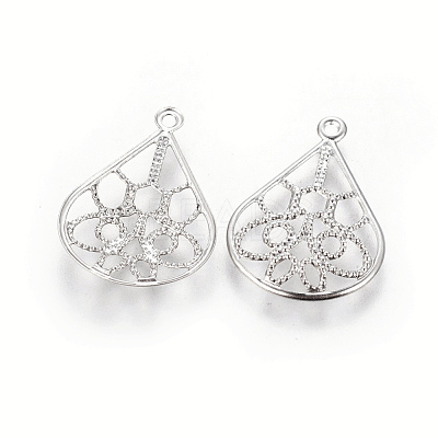 Non-Tarnish 304 Stainless Steel Filigree Pendants STAS-G192-12P-1