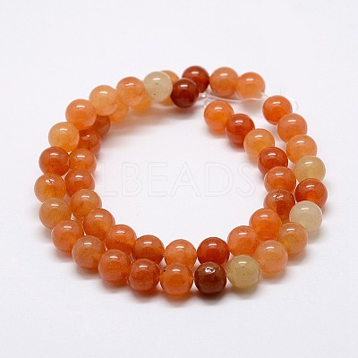 Natural Red Aventurine Bead Strands G-G735-39-8mm-1