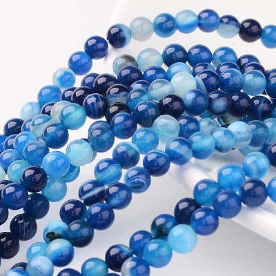 Natural Striped Agate/Banded Agate Beads X-AGAT-6D-6-1