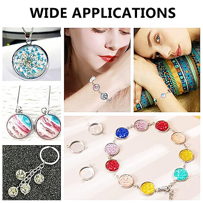 64Pcs 8 Styles 304 Stainless Steel Cabochon Connector Settings STAS-HY0001-86P-1
