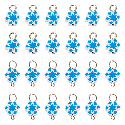 100Pcs 2 Style Christmas Handmade Polymer Clay Pendant and Connector Charms PALLOY-TAC0250-1