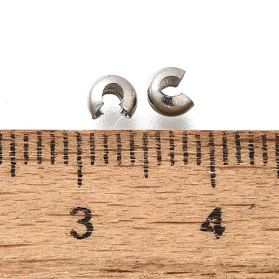 304 Stainless Steel Crimp Beads Covers X-STAS-P239-34P-03-1