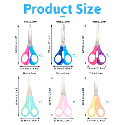 6Pcs 6 Styles Steel Scissors TOOL-TA0001-09-1