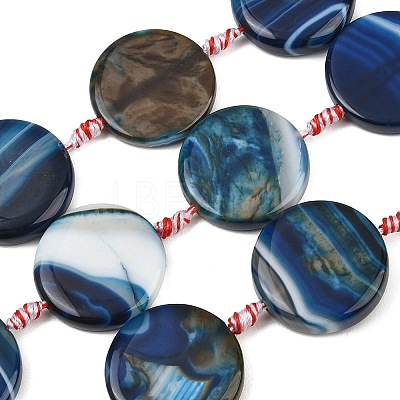 Natural Banded Agate Coin Beads Strands GG-CBAE0EB-06D-1