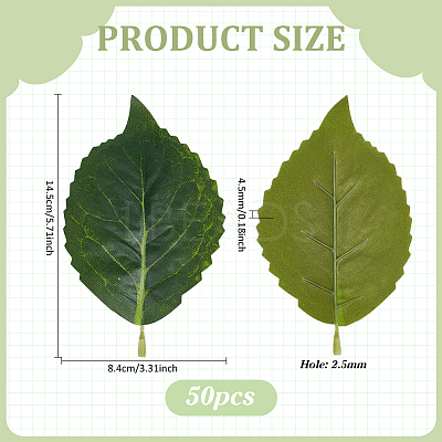 Polyester Artificial Leaf AJEW-WH0752-284A-1