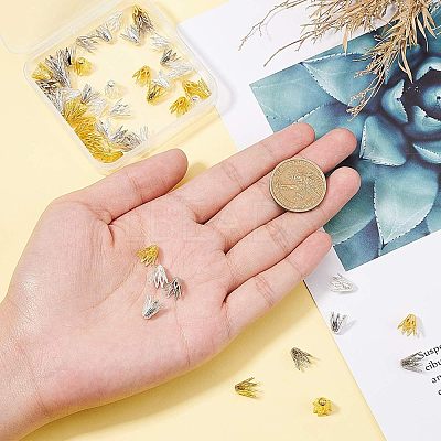 Multi-Petal Brass Bead Caps KK-CA0001-01-1