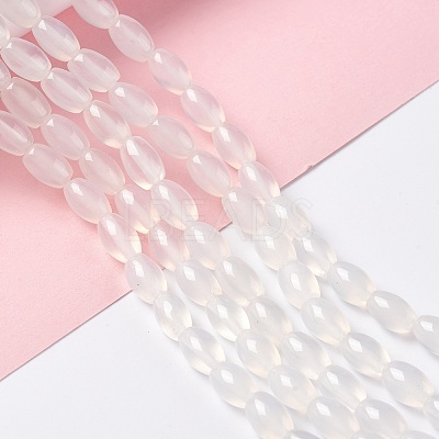 Natural White Agate Beads Strands G-C247-01B-1
