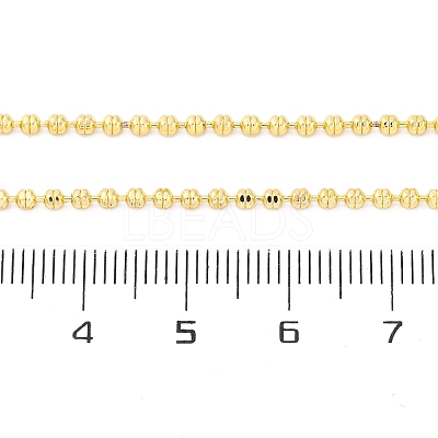 Brass Rondelle Link Chain Necklaces for Women X-NJEW-K282-04G-1