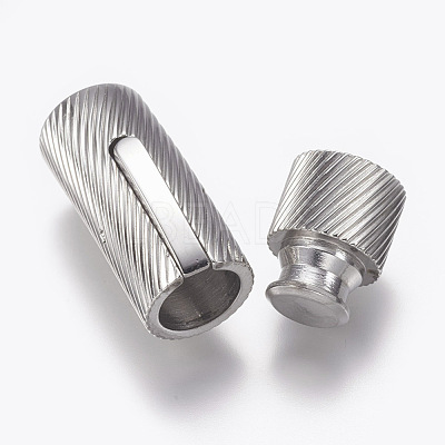 Tarnish Resistant 304 Stainless Steel Bayonet Clasps STAS-O114-042B-P-1