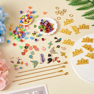 DIY Letter & Number Charms Accessories for Cup Handle Making Kit DIY-TA0009-52-1