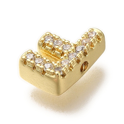 Rack Plating Brass Micro Pave Clear Cubic Zirconia Beads KK-G500-30G-F-1