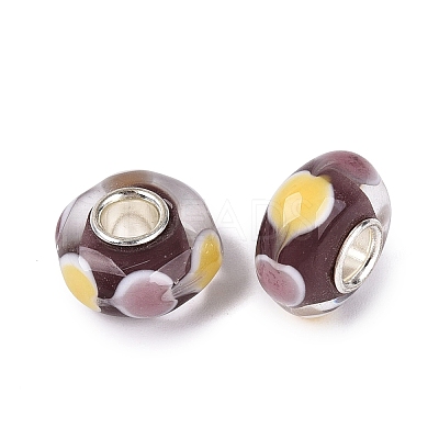 Handmade Lampwork & Brass Core European Beads LAMP-N044-04S-03-1