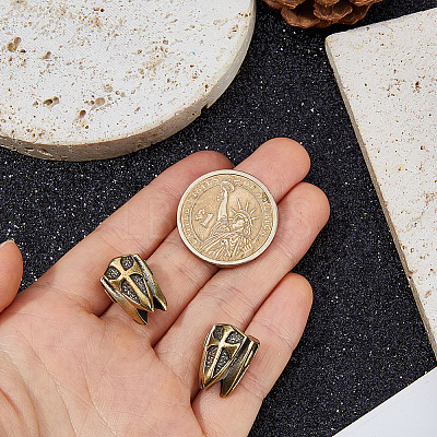 2Pcs Brass European Beads KK-DC0005-18AG-1