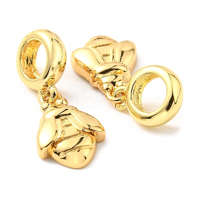 Brass European Dangle Charms KK-M247-01G-1