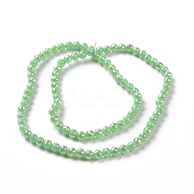 Electroplate Opaque Solid Color Glass Beads Strands GLAA-E036-10C-1
