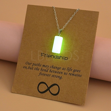 Synthetic Luminous Stone Pendant Necklaces PW-WG199E1-03-1