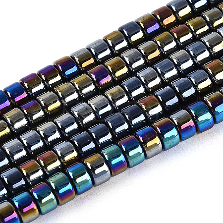 AB Color Plated Opaque Glass Beads Strands GLAA-T026-2x4mm-P01-1