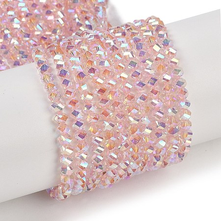 Electroplate Glass Beads Strands GLAA-Q105-04B-1
