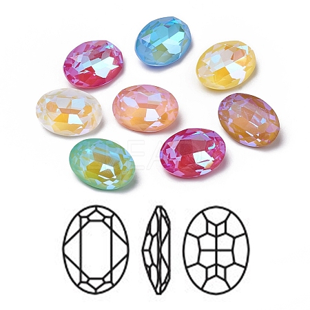Glass Rhinestone Cabochons RGLA-I002-A02-1