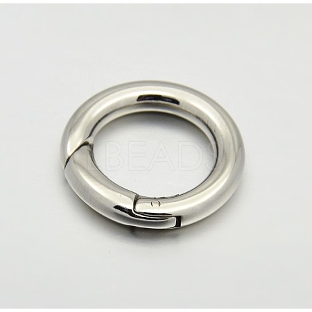 Tarnish Resistant Ring Smooth 304 Stainless Steel Spring Gate Rings X-STAS-E073-06-C-1