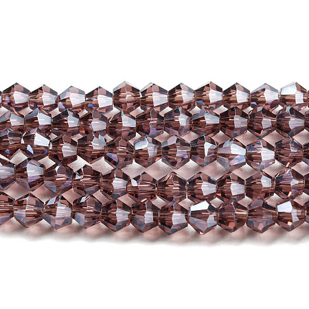 Transparent Electroplate Glass Beads Strands EGLA-A039-T4mm-A05-1