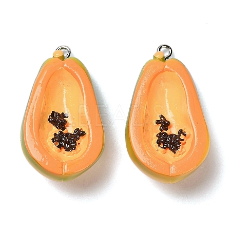 3D Fruit Theme Opaque Resin Pendants RESI-G113-01B-1