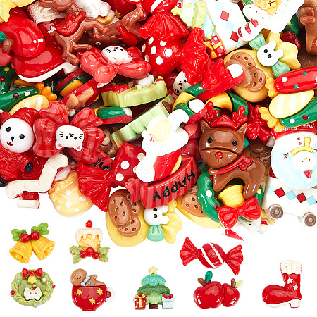 Christmas Opaque Resin Decoden Cabochons RESI-SP0001-03-1