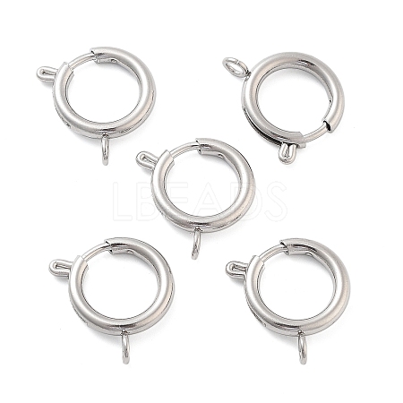 Non-Tarnish 304 Stainless Steel Spring Ring Clasps STAS-E104-09C-P-1