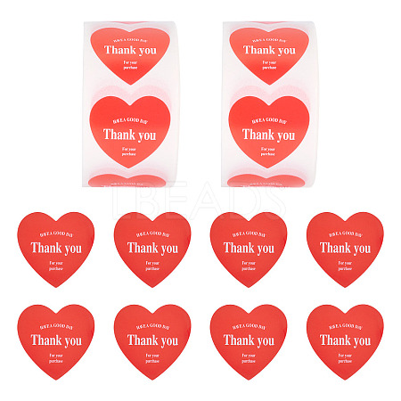 2Roll Heart with Thank You Roll Stickers DIY-TA0013-58C-1