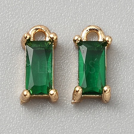 Golden Plated Brass Cubic Zirconia Charms LS-ZIRC-WH0015-01G-02-1