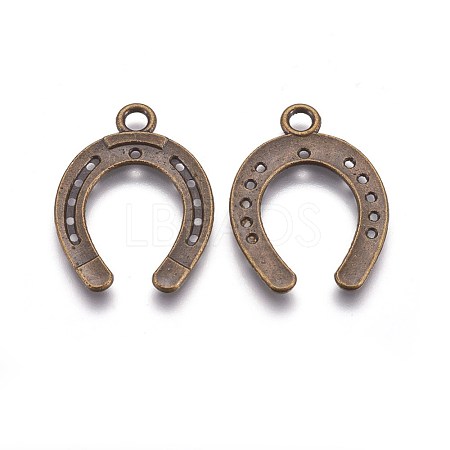 Tibetan Style Alloy Horseshoe Pendants TIBEP-23708-AB-NR-1