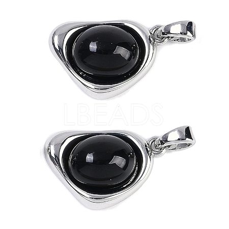 Black Glass Pendants KK-U043-52P-04-1