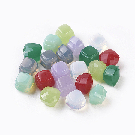 Faceted Glass Cabochons GLAA-F099-08-1