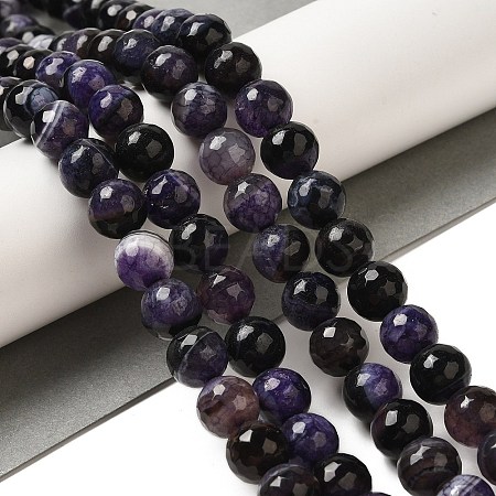 Natural Agate(Dyed & Heated) Beads Strands G-H066-B11-03-1