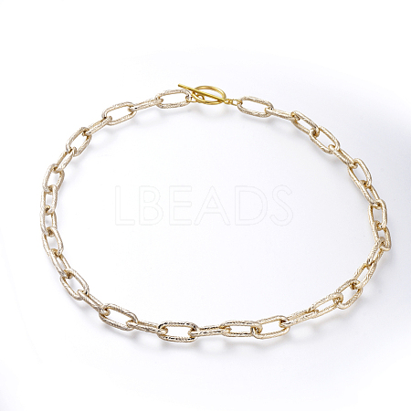 Aluminum Paperclip Chain Necklaces NJEW-JN02797-01-1