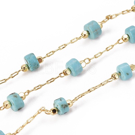 3.28 Feet Handmade Synthetic Turquoise Beaded Chains X-CHC-E019-02A-1
