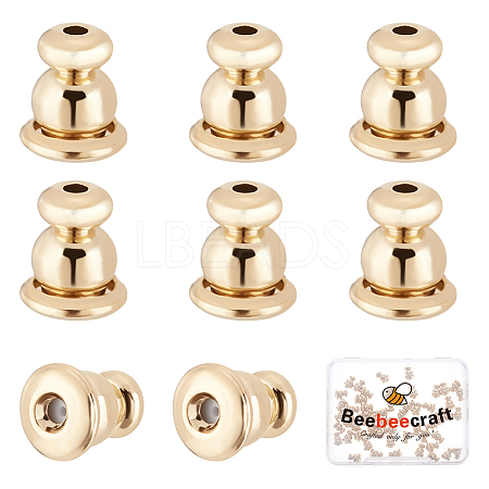 Beebeecraft 60Pcs Rack Plating Brass Bullet Ear Nuts KK-BBC0004-45-1