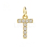 Brass Cubic Zirconia Pendants with Jump Rings FIND-PW0024-09T-1