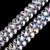 Electroplate Baking Paint Transparent Glass Beads Strands GL-N005-02A-C16-1