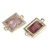 Natural Strawberry Quartz Faceted Rectangle Links G-I375-07G-07-2