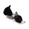 Opaque Black Acrylic Pendants PALLOY-JF04414-4