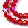 Opaque Solid Color Electroplate Glass Beads Strands EGLA-A039-P6mm-L02-2