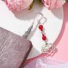 Valentine's Day Alloy Heart Pendant Bookmarks AJEW-JK00270-01-2