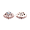 Brass Micro Pave Cubic Zirconia Links connectors ZIRC-K081-59RG-1