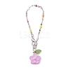 Glass Flower Cup Charms HJEW-JM02850-5