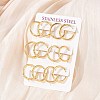 Ion Plating(IP) 304 Stainless Steel Huggie Hoop Earrings LS-EJEW-O087-07B-4