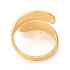 Ion Plating(IP) 304 Stainless Steel Teardrop Open Cuff Ring for Women RJEW-K245-37G-2